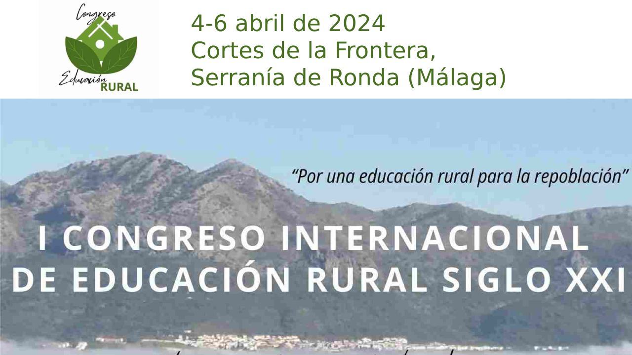Cartel congreso de educación rural, con fechas del 4 al 6 de Abril de 2024