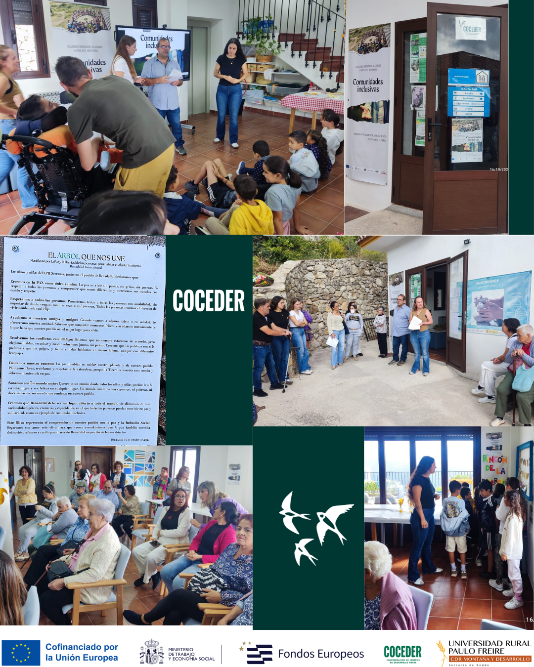 varias fotos de gente reunida en grupos realizando actividades