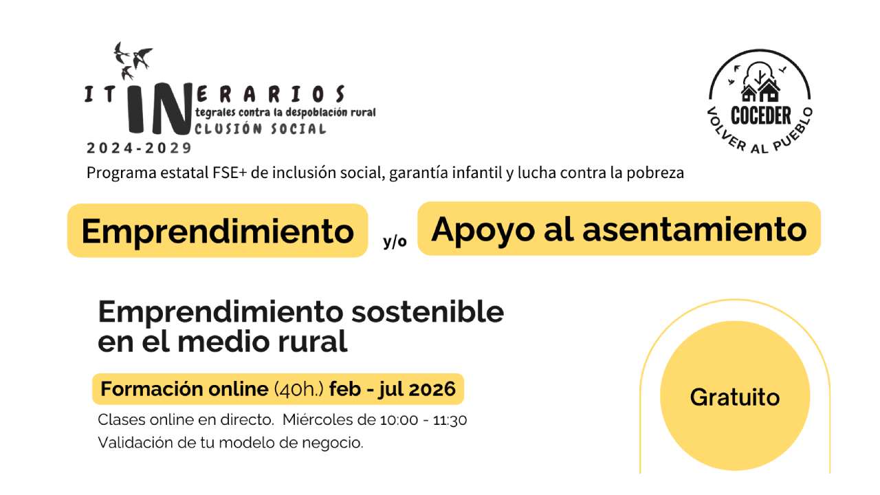 cartel de emprendimiento y apoyo en el asentamiento