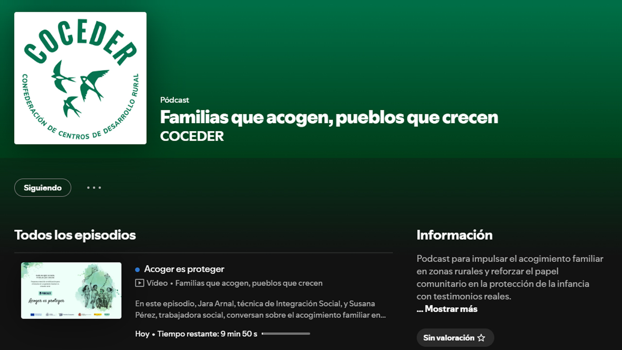 COCEDER llega a Spotify para dar voz a historias de acogimiento familiar