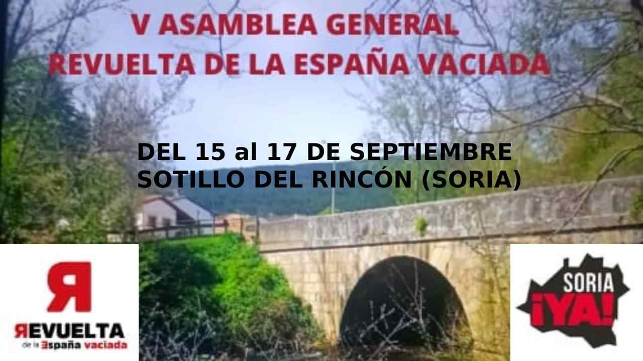 V Asamblea General Revuelta de la España Vaciada del 15 al 17 de septiembre Sotillo del Rincón Soria