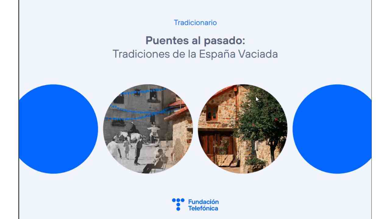 Portada del tradicionario, puentes al pasado, tradiciones de la España Vaciada. Fundación Telefónica