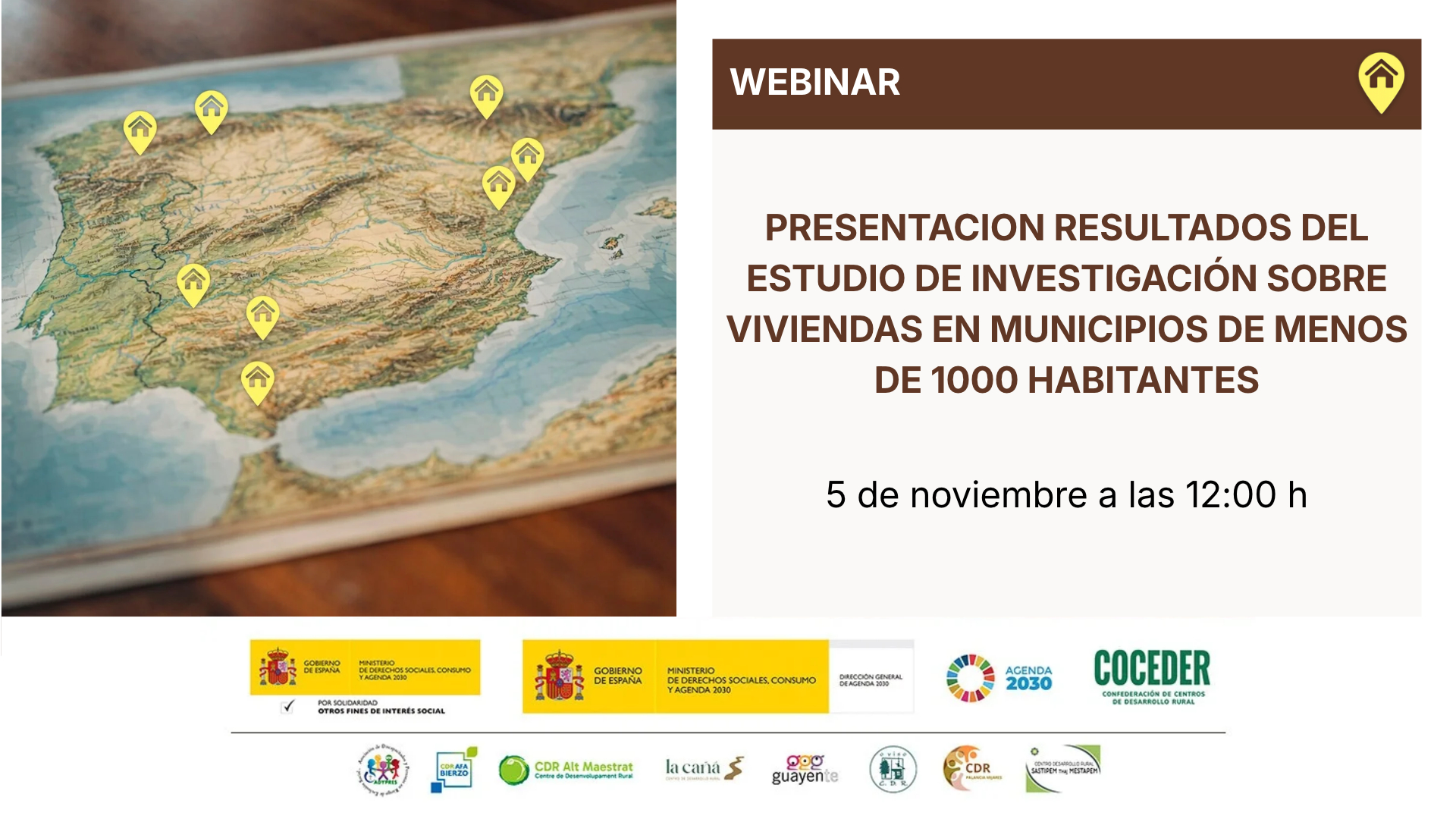 COCEDER analizará en un webinar los retos de la vivienda en municipios de menos de 1000 habitantes