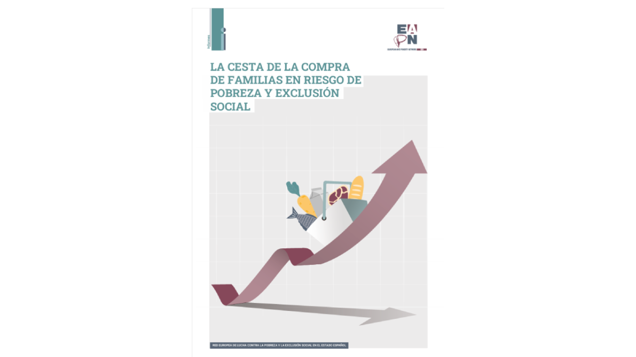 Portada del informe con una infografía de la cesta de la compra
