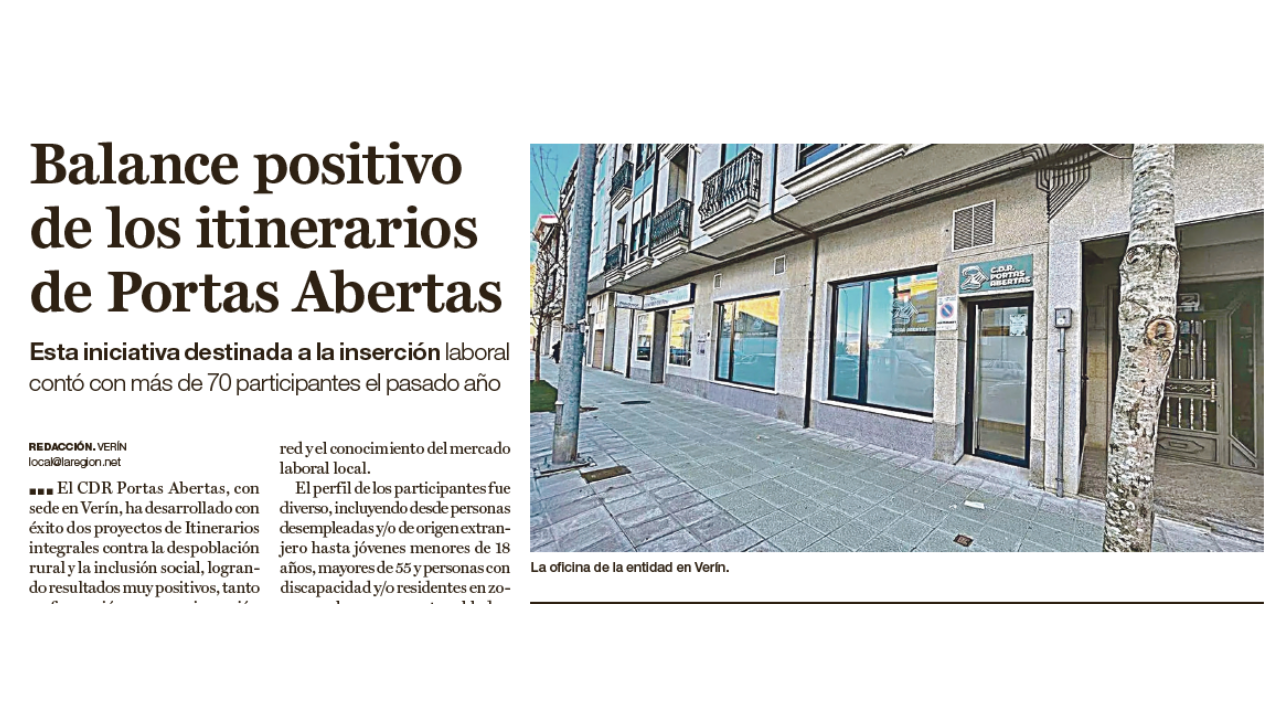 Recorte del periódico de la noticia Balance positivo de los itinerarios de Portas Abertas