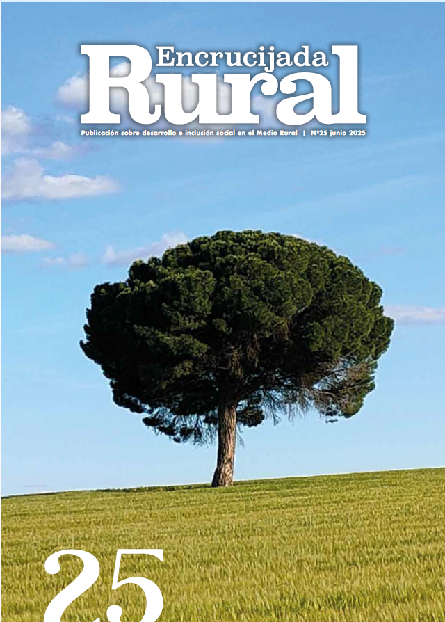 Portada revista Encrucijada Rural número 25 con un paisaje de un árbol