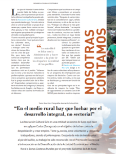 Páginas de las revista Red Rural Nacional que habla sobre la labor del CDR Grío
