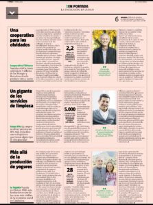 Paginas del periódico de La Vanguardia sobre los frágil empleo de las personas con discapacidad