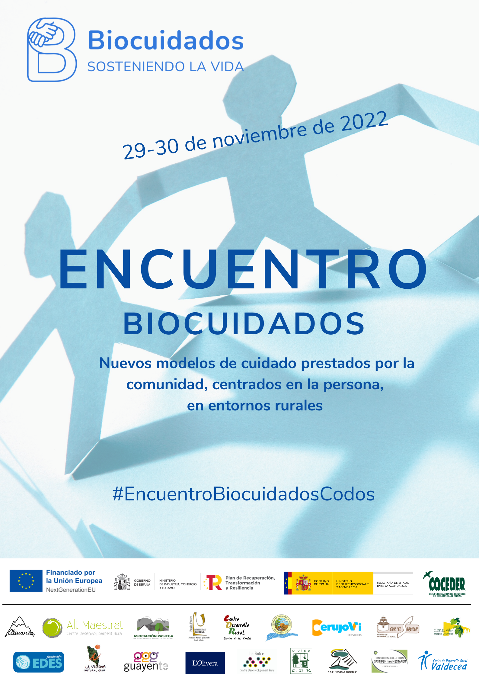 Cartel de Biocuidados describiendo el encuentro realizad en codos