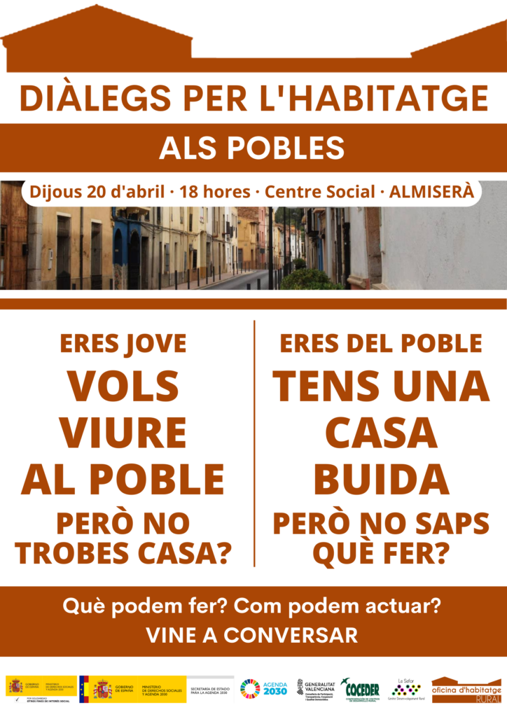 Cartel en Valenciano descriptivo de las jornadas de vivienda