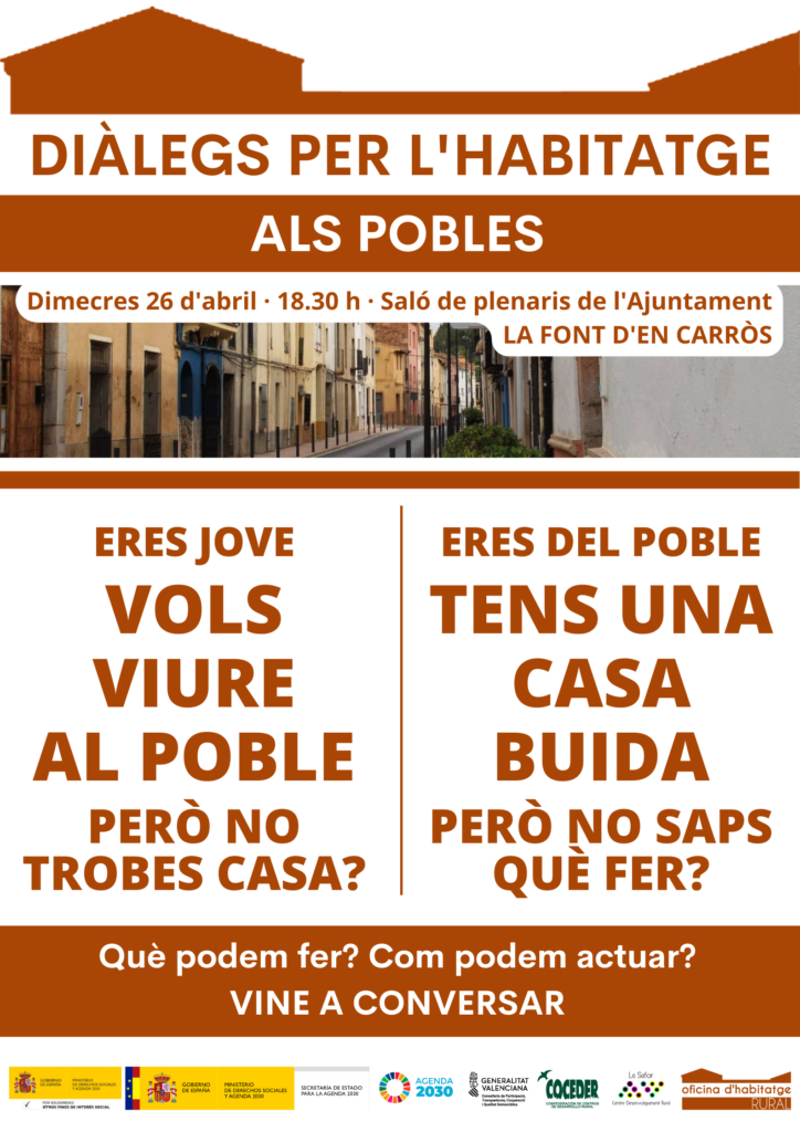 Cartel en Valenciano descriptivo de las jornadas de vivienda