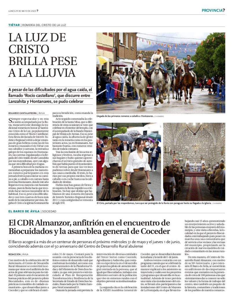 Página de periódico con el artículo sobre el encuentro